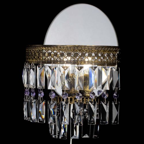 Бра Венеция Пластинка под бронзу Фиолетовая в Пензе Гусь Хрустальный