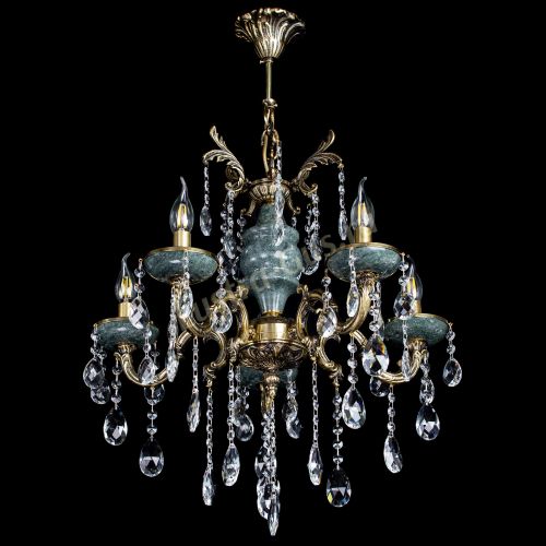 Люстра бронзовая Алфея №5 "Малахит" баден в Пензе Гусь Хрустальный