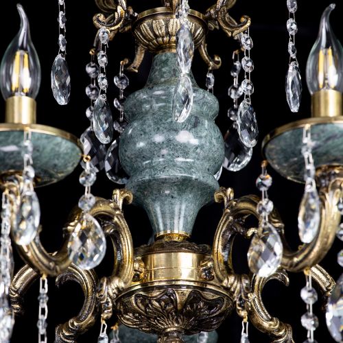 Люстра бронзовая Алфея №5 "Малахит" баден в Пензе Гусь Хрустальный