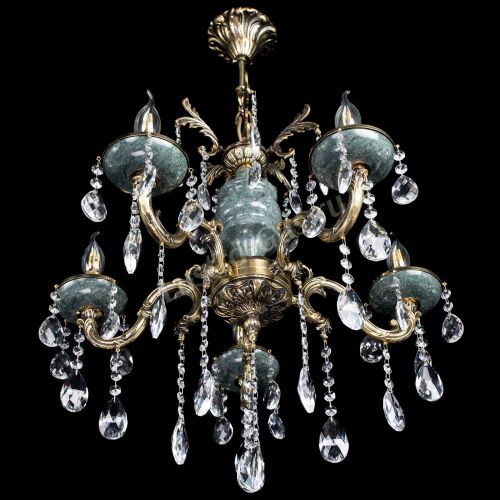 Люстра бронзовая Алфея №5 "Малахит" баден в Пензе Гусь Хрустальный