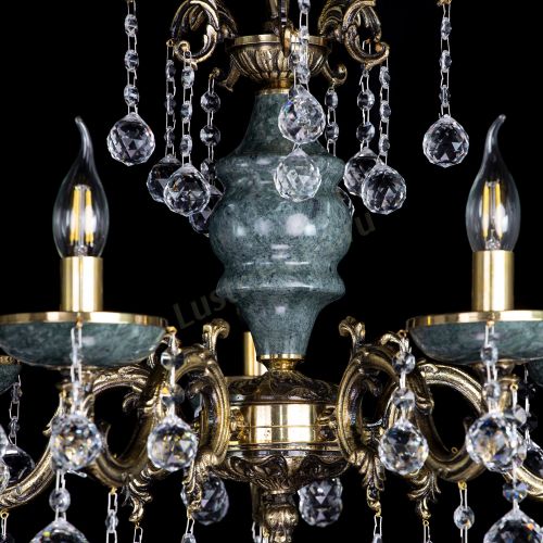 Люстра бронзовая Алфея №5 "Малахит" шар в Пензе Гусь Хрустальный