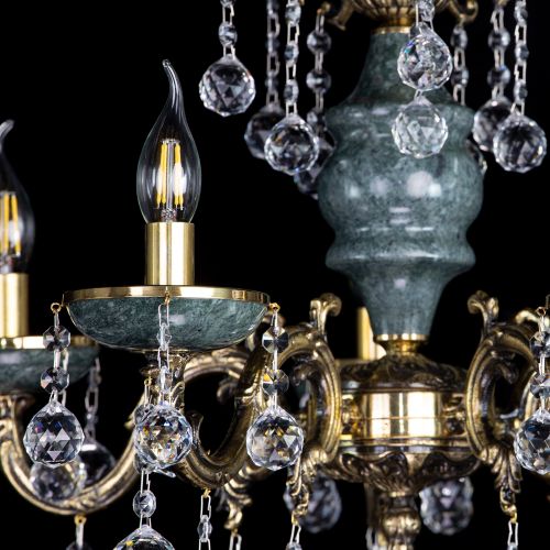 Люстра бронзовая Алфея №5 "Малахит" шар в Пензе Гусь Хрустальный