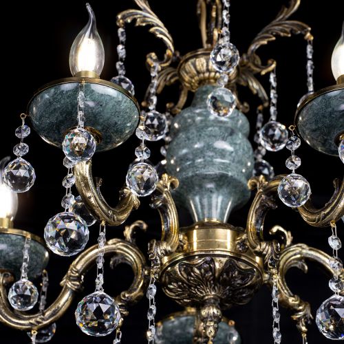 Люстра бронзовая Алфея №5 "Малахит" шар в Пензе Гусь Хрустальный