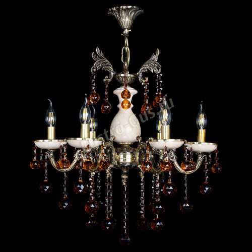 Люстра бронзовая Алфея №6 с камнем шар чайная в Пензе Гусь Хрустальный