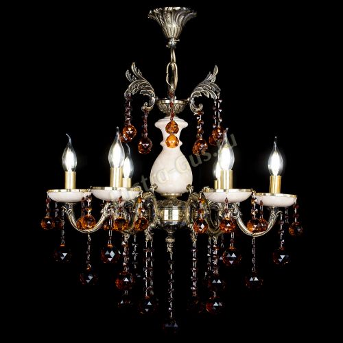 Люстра бронзовая Алфея №6 с камнем шар чайная в Пензе Гусь Хрустальный