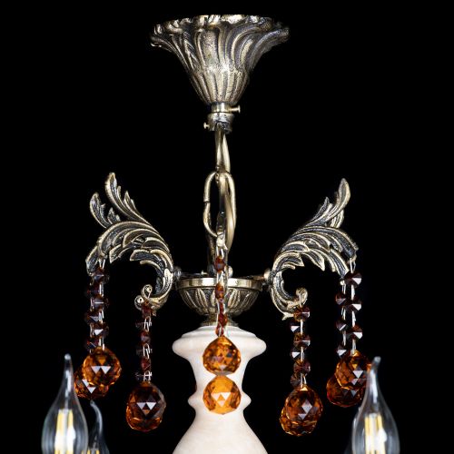 Люстра бронзовая Алфея №6 с камнем шар чайная в Пензе Гусь Хрустальный