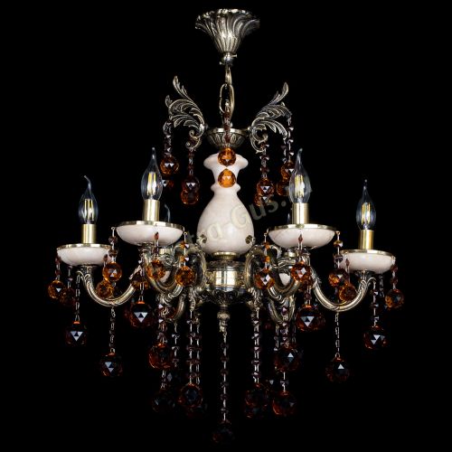 Люстра бронзовая Алфея №6 с камнем шар чайная в Пензе Гусь Хрустальный