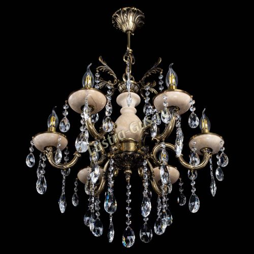 Люстра бронзовая Алфея №6 с камнем шар в Пензе Гусь Хрустальный