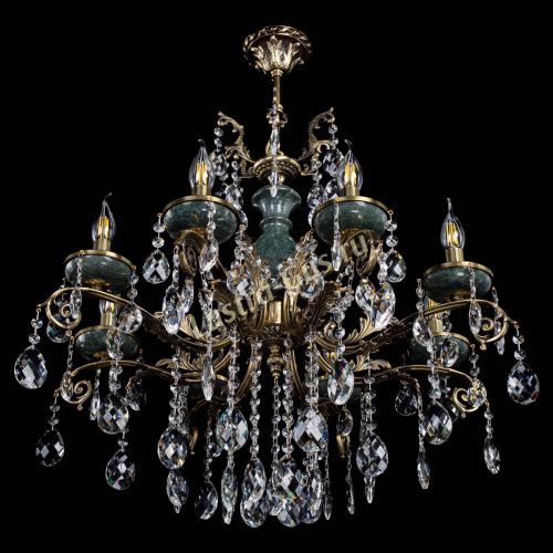 Люстра бронзовая Алфея Малахит №8 баден в Пензе Гусь Хрустальный