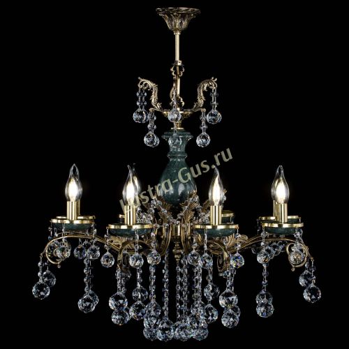 Люстра бронзовая Алфея Малахит №8 шар в Пензе Гусь Хрустальный