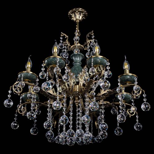 Люстра бронзовая Алфея Малахит №8 шар в Пензе Гусь Хрустальный