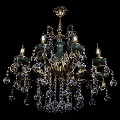 Люстра бронзовая Алфея Малахит №8 шар в Пензе Гусь Хрустальный