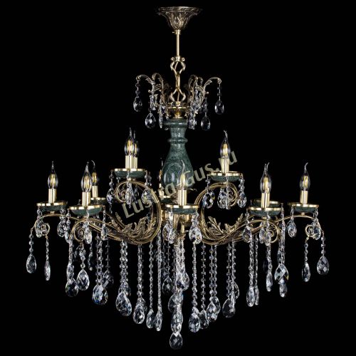 Люстра бронзовая Алфея Малахит №12 баден в Пензе Гусь Хрустальный
