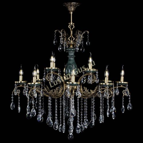 Люстра бронзовая Алфея Малахит №12 баден в Пензе Гусь Хрустальный