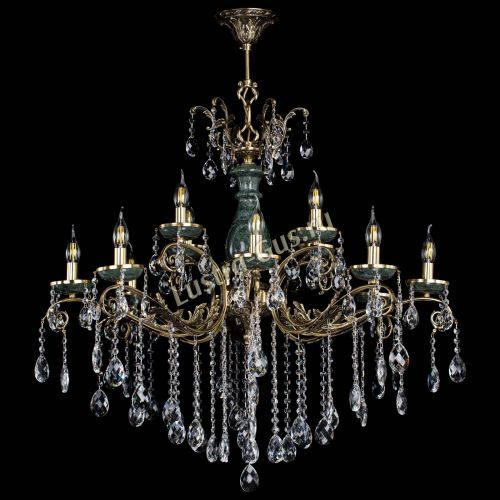 Люстра бронзовая Алфея Малахит №12 баден в Пензе Гусь Хрустальный