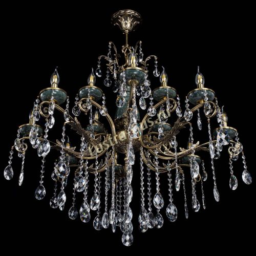 Люстра бронзовая Алфея Малахит №12 баден в Пензе Гусь Хрустальный