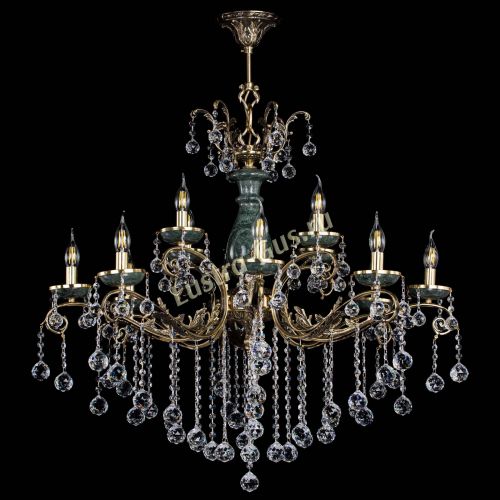 Люстра бронзовая Алфея Малахит №12 шар в Пензе Гусь Хрустальный