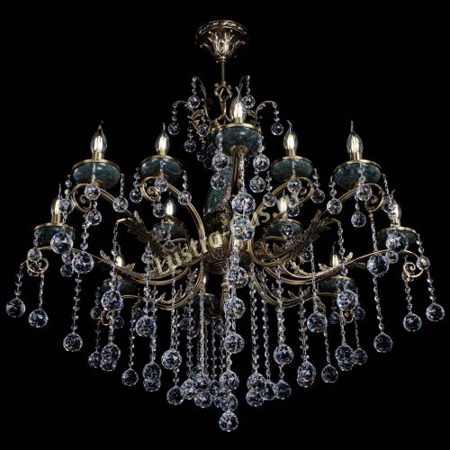 Люстра бронзовая Алфея Малахит №12 шар в Пензе Гусь Хрустальный