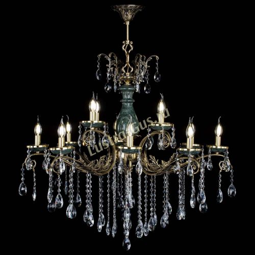 Люстра бронзовая Алфея Малахит №12 журавлик в Пензе Гусь Хрустальный