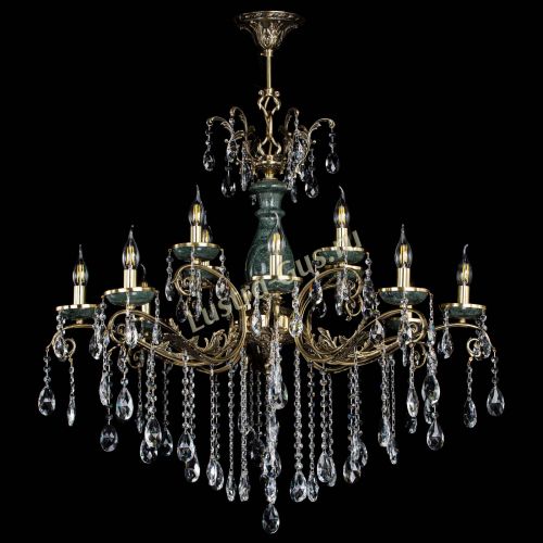 Люстра бронзовая Алфея Малахит №12 журавлик в Пензе Гусь Хрустальный