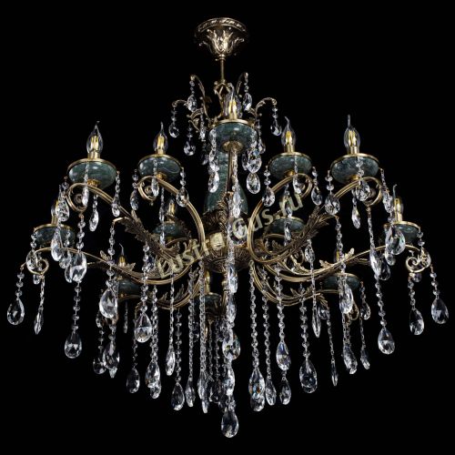 Люстра бронзовая Алфея Малахит №12 журавлик в Пензе Гусь Хрустальный