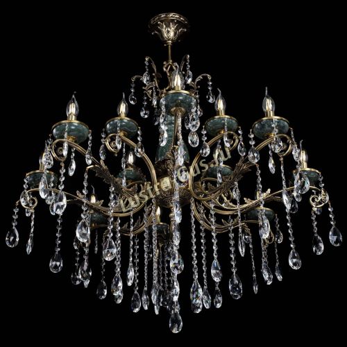 Люстра бронзовая Алфея Малахит №12 журавлик в Пензе Гусь Хрустальный