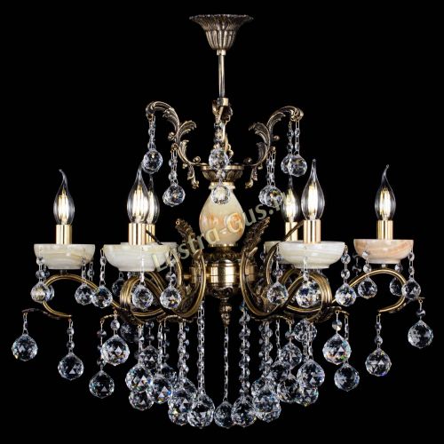 Люстра бронзовая Алфея Оникс №6/2 шар в Пензе Гусь Хрустальный