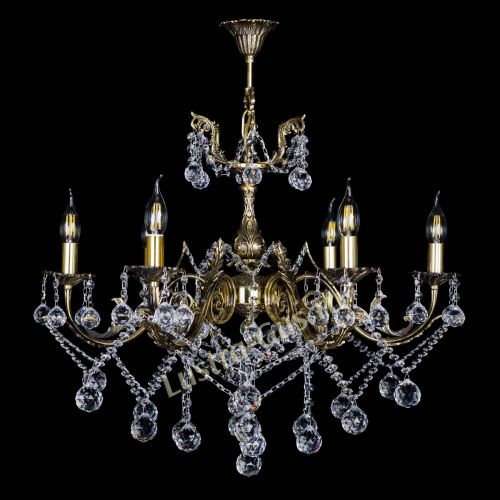 Бронзовая люстра Кассандра №6/2 шар в Пензе Гусь Хрустальный