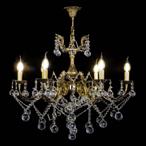 Бронзовая люстра Кассандра №6/2 шар в Пензе Гусь Хрустальный