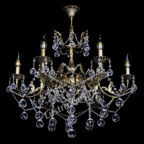 Бронзовая люстра Кассандра №6/2 шар в Пензе Гусь Хрустальный