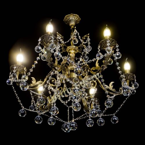 Бронзовая люстра Кассандра №6/2 шар в Пензе Гусь Хрустальный