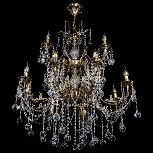 Люстра бронзовая Кассандра Алфея №12 шар в Пензе Гусь Хрустальный