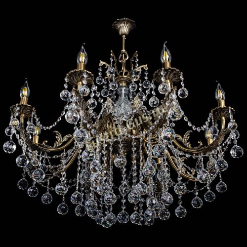 Люстра бронзовая Кассандра Алфея №8/1 шар в Пензе Гусь Хрустальный