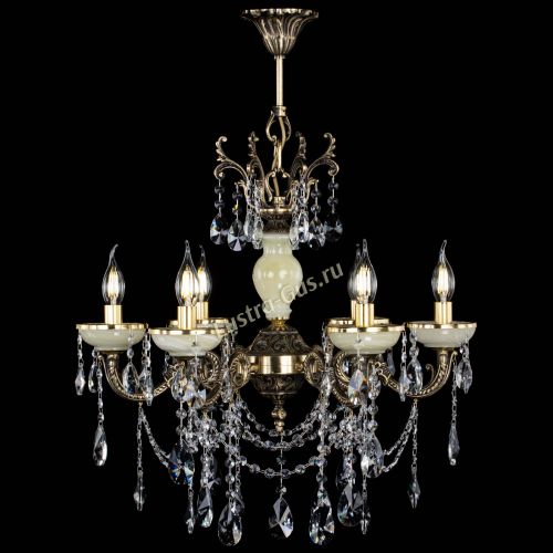 Люстра бронзовая Оникс белый №6/1 лучик в Пензе Гусь Хрустальный