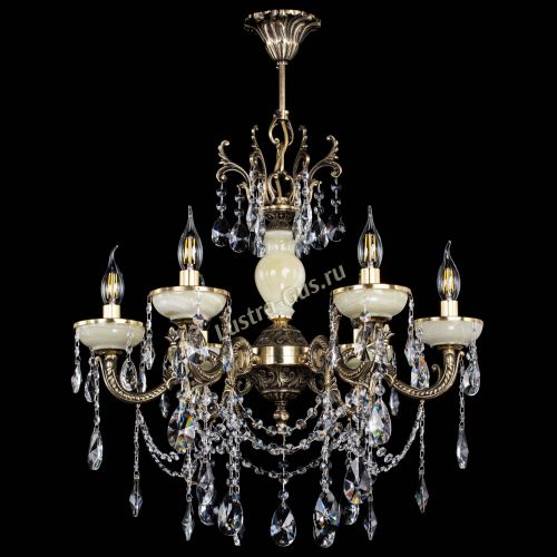 Люстра бронзовая Оникс белый №6/1 лучик в Пензе Гусь Хрустальный