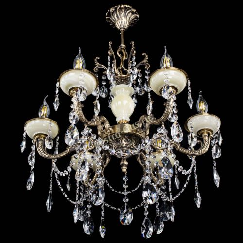 Люстра бронзовая Оникс белый №6/1 лучик в Пензе Гусь Хрустальный