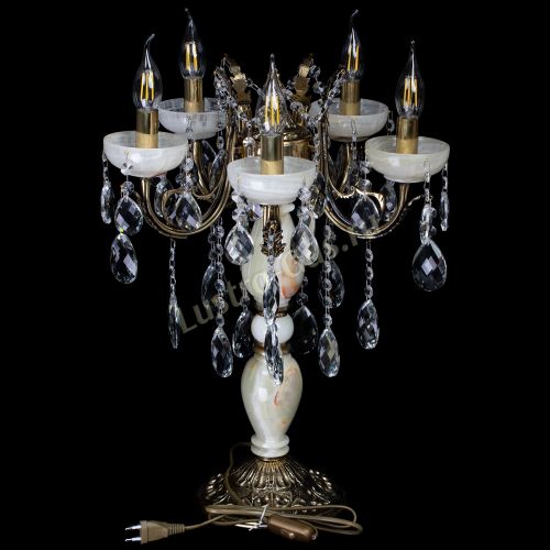 Настольная лампа Антик №5 с камнем в Пензе Гусь Хрустальный