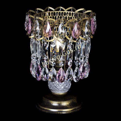 Настольная лампа Астра №1 под бронзу Розовая в Пензе Гусь Хрустальный