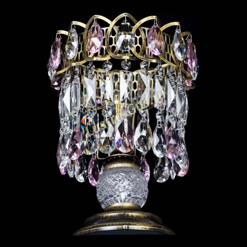 Настольная лампа Астра №1 под бронзу Розовая в Пензе Гусь Хрустальный