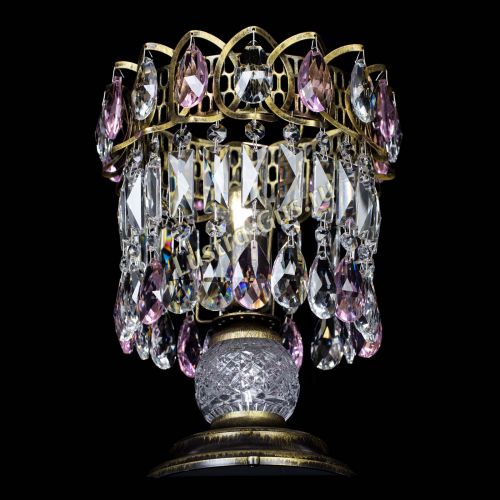 Настольная лампа Астра №1 под бронзу Розовая в Пензе Гусь Хрустальный