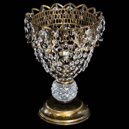 Настольная лампа Астра ажур №1 под бронзу Черная в Пензе Гусь Хрустальный