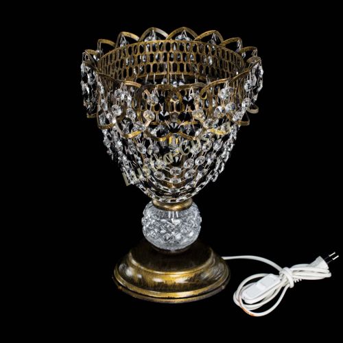 Настольная лампа Астра ажур №1 под бронзу Черная в Пензе Гусь Хрустальный