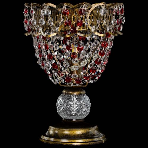 Настольная лампа Астра ажур №1 под бронзу Красная в Пензе Гусь Хрустальный