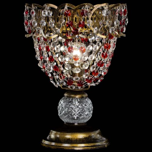 Настольная лампа Астра ажур №1 под бронзу Красная в Пензе Гусь Хрустальный