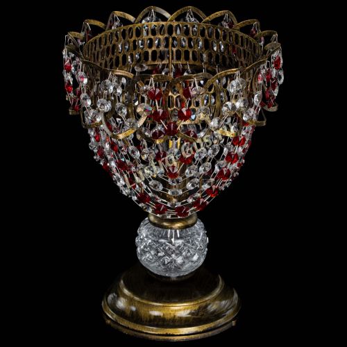 Настольная лампа Астра ажур №1 под бронзу Красная в Пензе Гусь Хрустальный