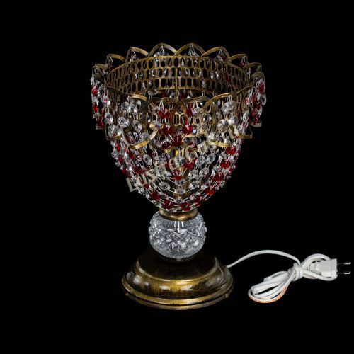 Настольная лампа Астра ажур №1 под бронзу Красная в Пензе Гусь Хрустальный