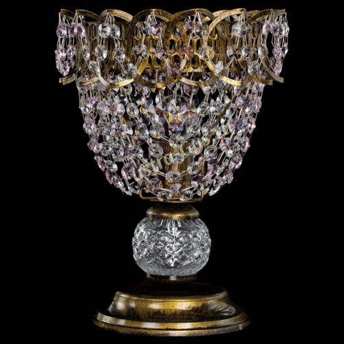 Настольная лампа Астра ажур №1 под бронзу Розовая в Пензе Гусь Хрустальный