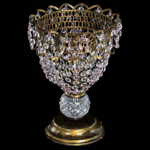 Настольная лампа Астра ажур №1 под бронзу Розовая в Пензе Гусь Хрустальный