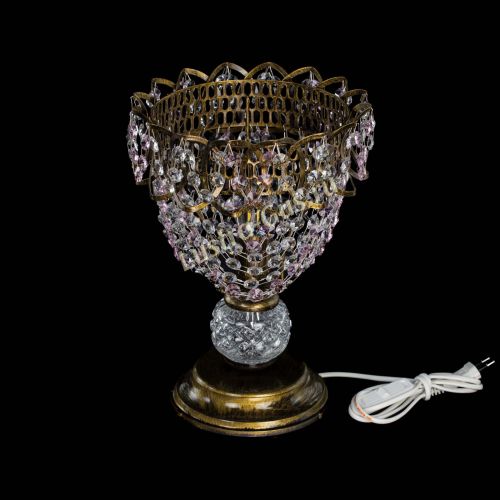 Настольная лампа Астра ажур №1 под бронзу Розовая в Пензе Гусь Хрустальный