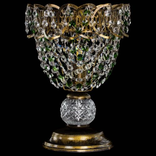 Настольная лампа Астра ажур №1 под бронзу Зеленая в Пензе Гусь Хрустальный